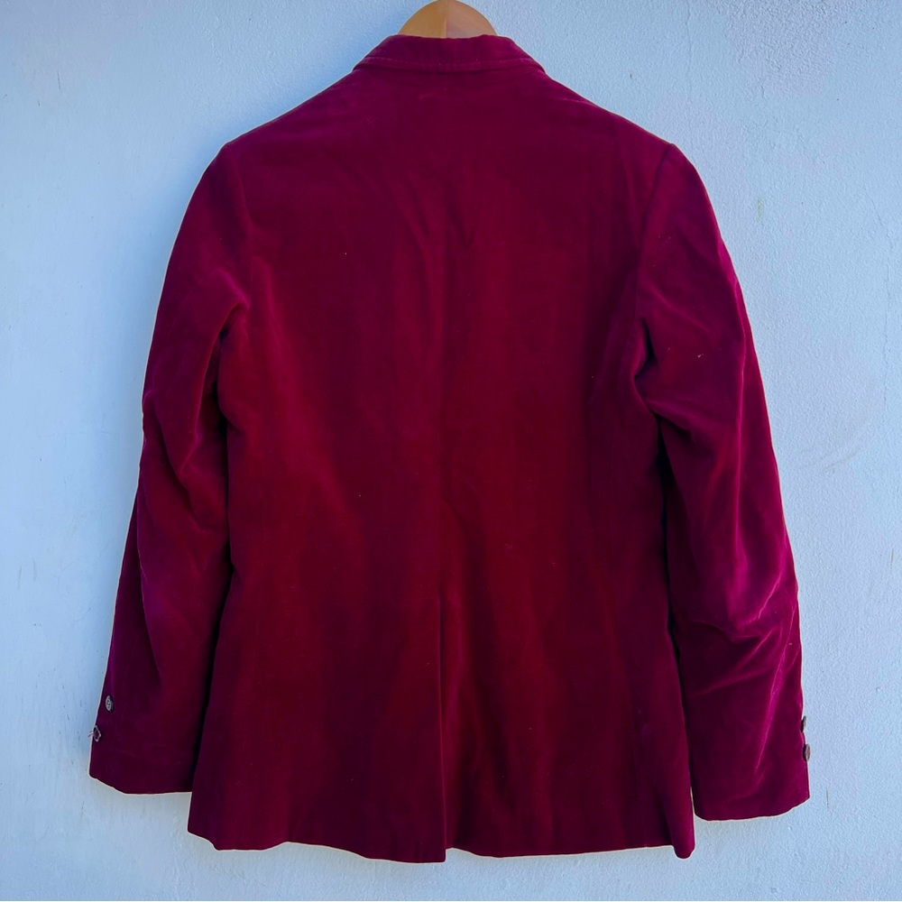 70s Maroon Velvet Slim Blazer - Picture 6 of 13